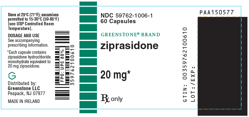 Rx Item:Ziprasidone 20MG 60 CAP by Greenstone Limited USA