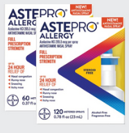 Item No. OTC727186 , 4671 Astepro Adult Sng 60 Dose Spy 0.37Oz By Bayer Corp/Cons Health Item No. OTC727186, 727186, NDC# 00280-0065-01 00280-065-01 0028058992 00280006501 UPC Code: 0-41100-58992-7 04