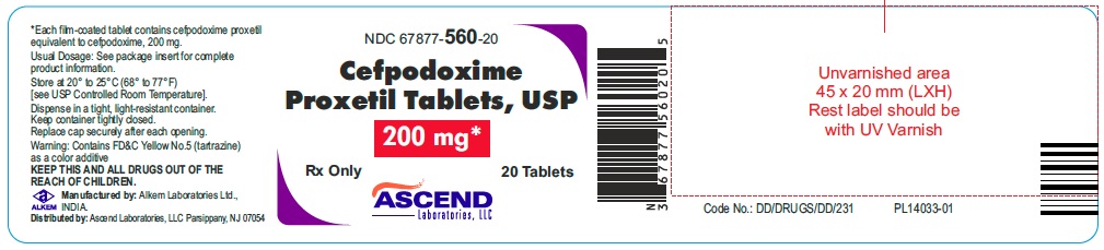Rx Item-Cefpodoxime 200MG 20 Tab by Ascend Pharma USA Gen Vantin