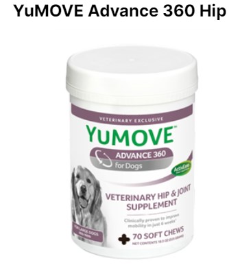Case of 12- YuMOVE Advance 360 Hip and Joint Suppl for Large Dogs, 70 Soft Chews