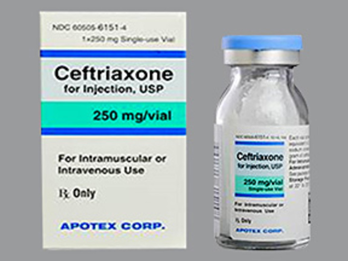 Rx Item-Ceftriaxone 250mg Pinj Vial By Apotex Pharma