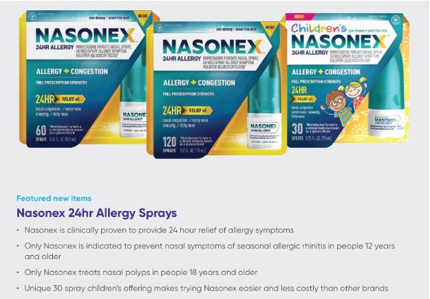 Case of 24--Nasonex OTC 24Hr Allergy Spray 60SPY 0.34OZ By Perrigo