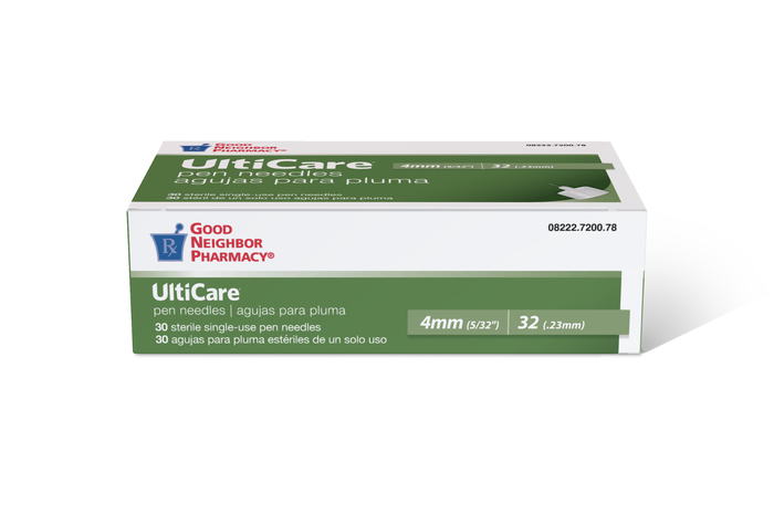 Pack of 12-Good Neighbor Pharmacy UltiCare Pen Needles 32Gx4mm 30ct