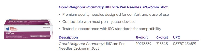 '.UltiCare Pen Needles 32Gx6mm 3.'