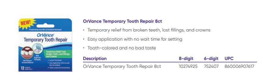 Case of 36-OrVance Temporary Tooth Repair 12ct