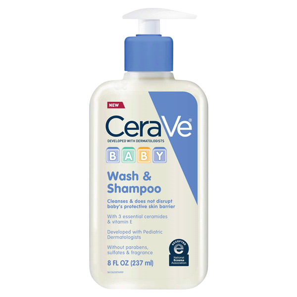 Pack of 12-Cerave baby Wash & Shampoo 8oz By L'Oreal
