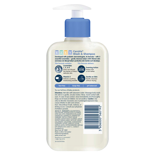 '.Cerave baby Wash & Shampoo 8oz.'