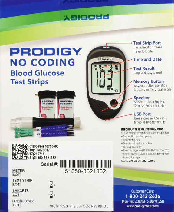 Prodigy No Code Meter+100 Strips Valupack By Prodigy Diabetes Care LLC