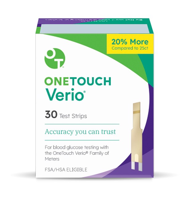 Case of 24-One Touch Verio Test Strips 30 counts Cash
