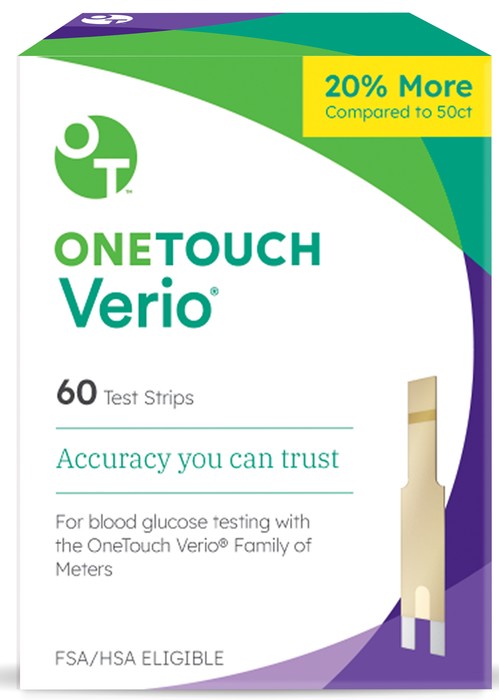 Pack of 12-One Touch Verio Test Strips 60 counts Cash