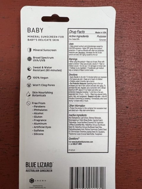 '.Blue Lizard SPF 50+ Baby Miner.'