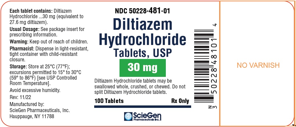 Rx Item-Diltiazem 30Mg Tab 100 By Sciegen Pharma USA