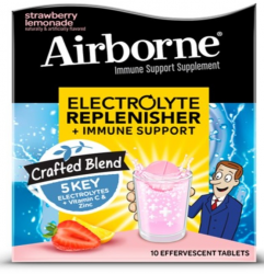 Pack of 12-Airborne Effervescent Tab Strawberry Lemon By RB Health  USA 