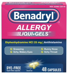 Benadryl Allergy Liquigels Dye Free 25 Mg Sgc 48 By J&J Consumer HC