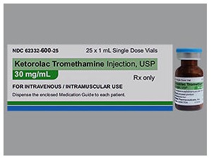 Rx Item-Ketorolac Tromethamine 30MG 25X2 ML Single Dose Vial by Alembic Pharma USA  Gen Toradol  