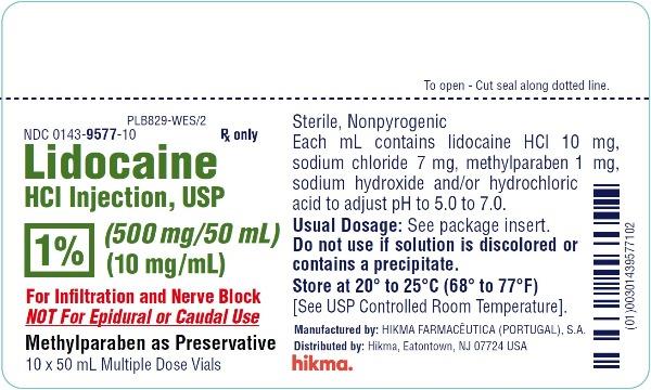 Rx Item-Lidocaine Hcl 500MG 1% 10X50 ML Multi Dose Vial by Hikma Pharma USA 