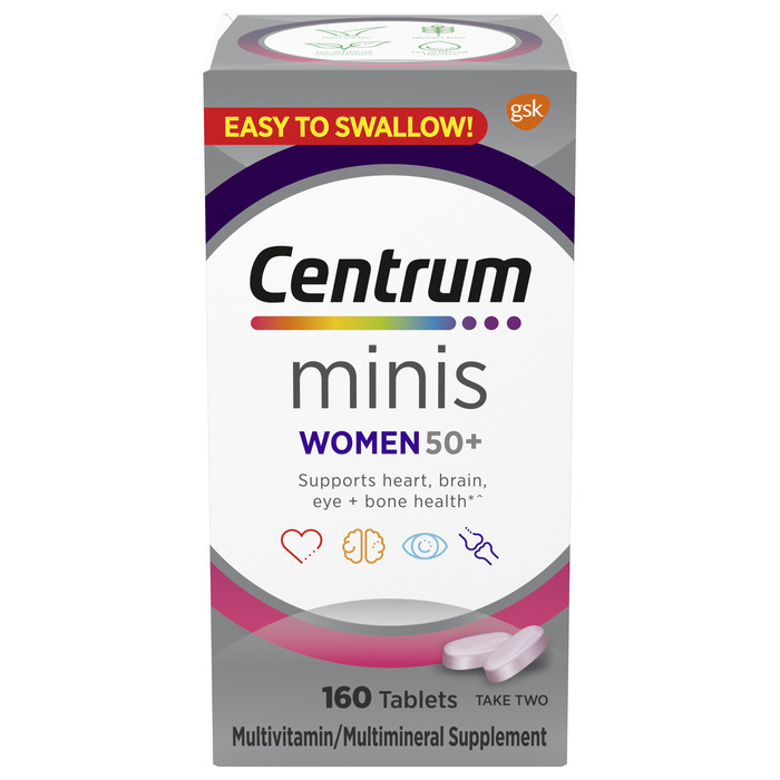 case of 12-Centrum Mini Adult 50+ Women 160 Tabs  By Glaxo 