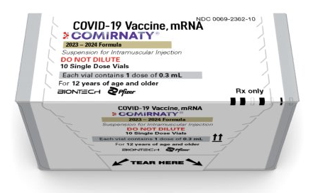 RX ITEM-COMIRNATY 2023-24, COVID-19 MRNA 12YRS 0.1MG/ML (10/BX) by Pfizer Pharma