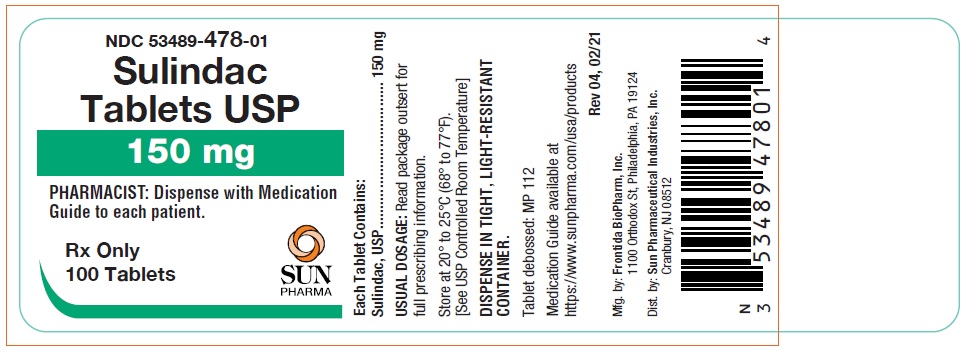 Rx Item-Sulindac 150MG 100 Tab by Sun Pharma USA Gen Clinoril