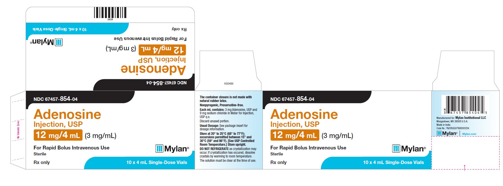 Rx Item-Adenosine 12Mg 10X4 Ml Sdv By Mylan Institutional/Gen 