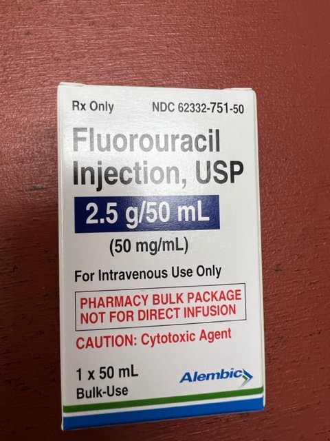 Rx Item-Fluorouracil  2.5 GM VL 50 ML by Alembic Pharma USA