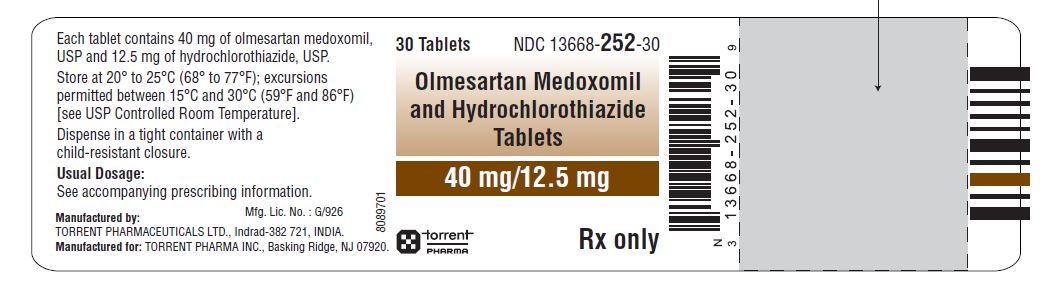 Rx Item-Olmesartan-HCTZ 40-12.5 Mg Tab 30 By Torrent Gen Benicar Hct Short Date