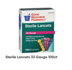 Case of 50-Good Neighbor Pharmacy 33 Gauge Lancets 100ct