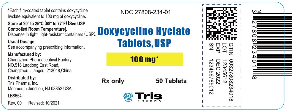 Rx Item-Doxycycline Hyclate 100Mg Tab 50 By Trish Pharma