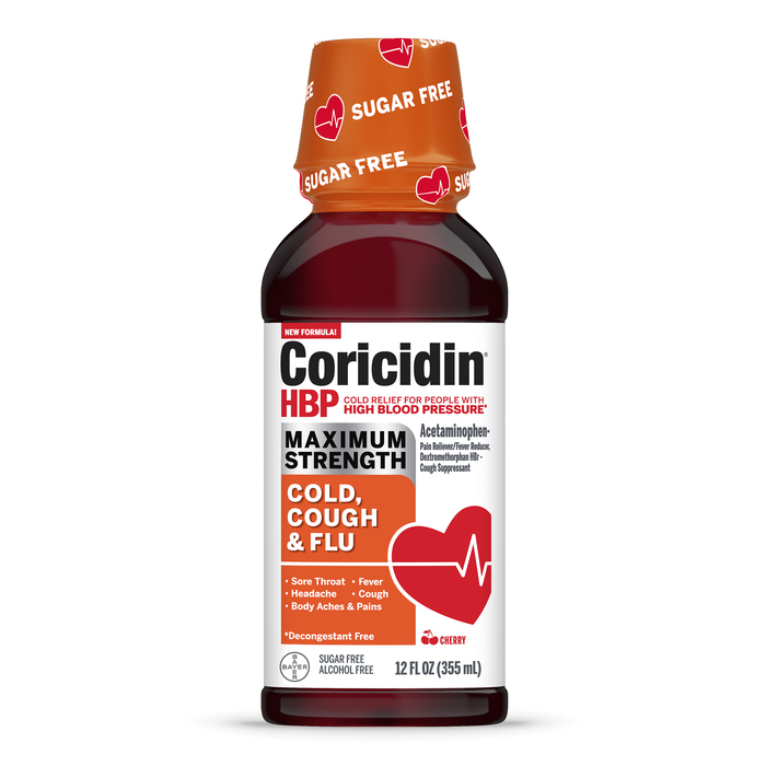 Case of 12-Coricidin HBP Cold Cough Flu 12 oz By Bayer Corp/Cons Health