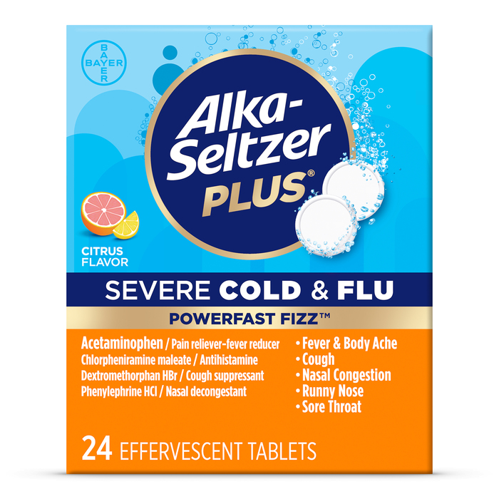 Alka-Seltzer Plus Severe Cold & Flu Tablets 24ct By Bayer Corp/Consumer Health USA  