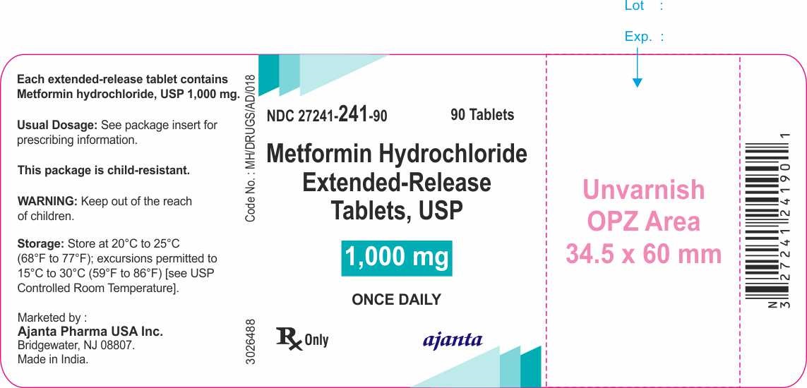 Rx Item-Metformin 1000mg ER 24HR Modified Release 100 By Ajanta Pharma