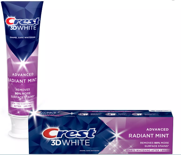 Crest 3D White Advanced Teeth Whitening Toothpaste, Radiant Mint 5.6oz By P&G