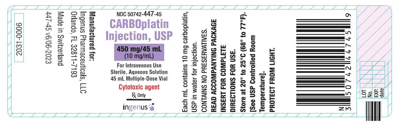 Rx Item-Carboplatin 10 Mg/Ml Vl 45ml By Ingenius Pharma USA Gen Paraplatin