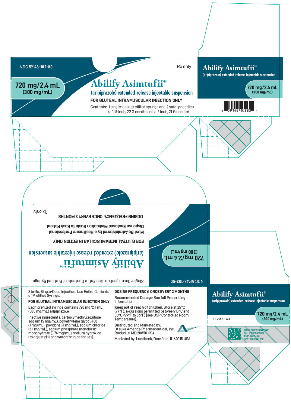 Rx Item-Abilify ASIMTUFII 720 MG ER PFS 2.4 ML By Otsuka America Brand Name
