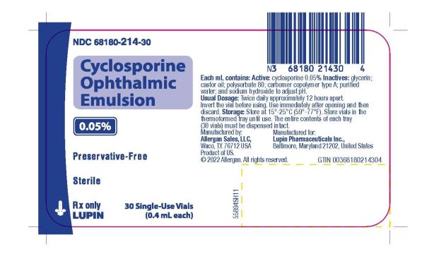 Rx Item-Cyclosporine 0.05% OPTH EML 30X0.4 ML UD By Lupin Gen Restasis 