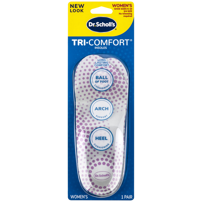 Case of 12-Dr. Scholl's Tri-Comfort Insoles 3/4 Length Women's Sizes 6-10 1 PR