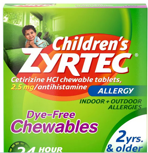 Zyrtec Children's Allergy Tablets Grape Chewables 12ct By J&J Consumer USA 