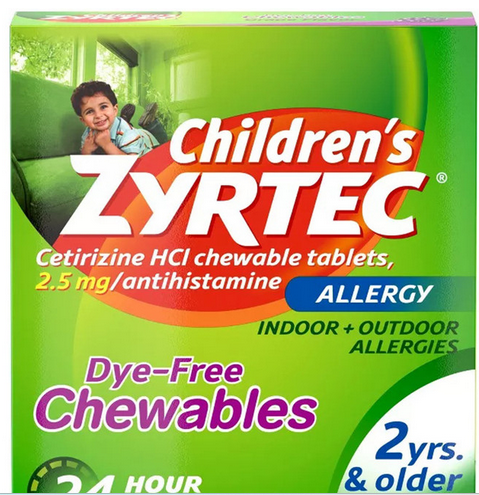 Zyrtec Children's Allergy Tablets Grape Chewables 2.5mg 12ct By J&J Consumer USA 