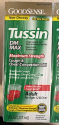 GoodSense® Tussin DM Max Cough & Chest Congestion 20 mg/400 mg 8 fl oz CASE OF 