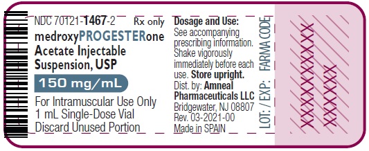 Rx Item-Medroxyprogesterone 150MG 1 ML SDV Gen Depo Provera by Amneal Pharma 