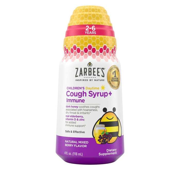 Pack of 12-Zarbee's Children's Cough Syrup + Immune Daytime Natural Mixed Berry