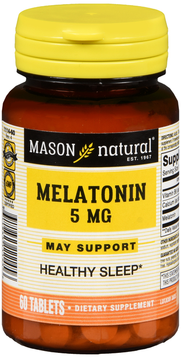 Melatonin 5Mg Tablets 60Ct Mason By Mason Distributors 