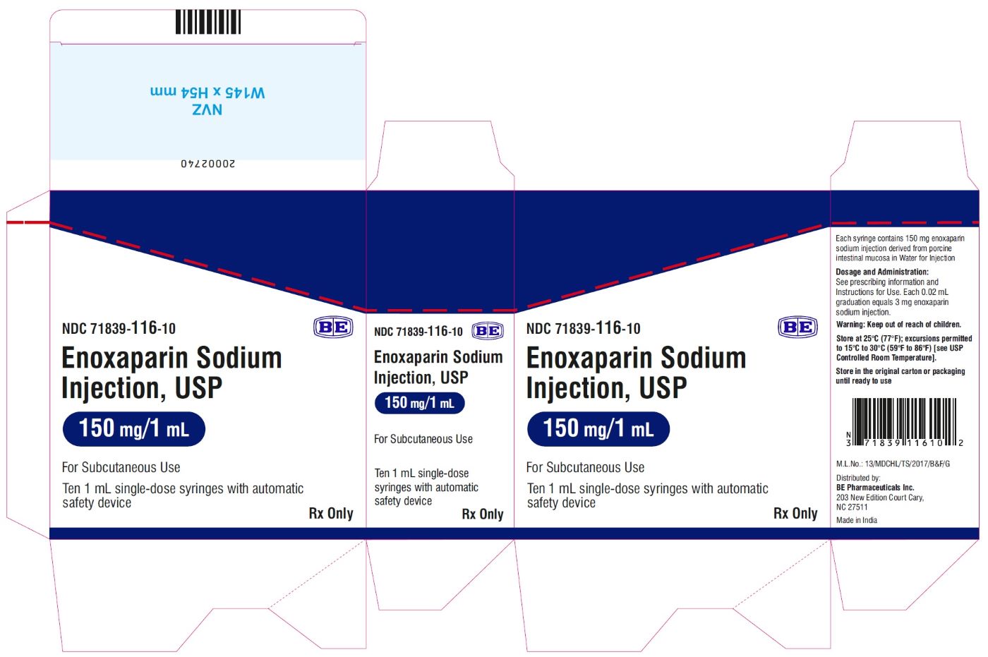最安 Rx Item-Enoxaparin 150Mg/Ml Syringe 10 By Hepalink Pharma その他