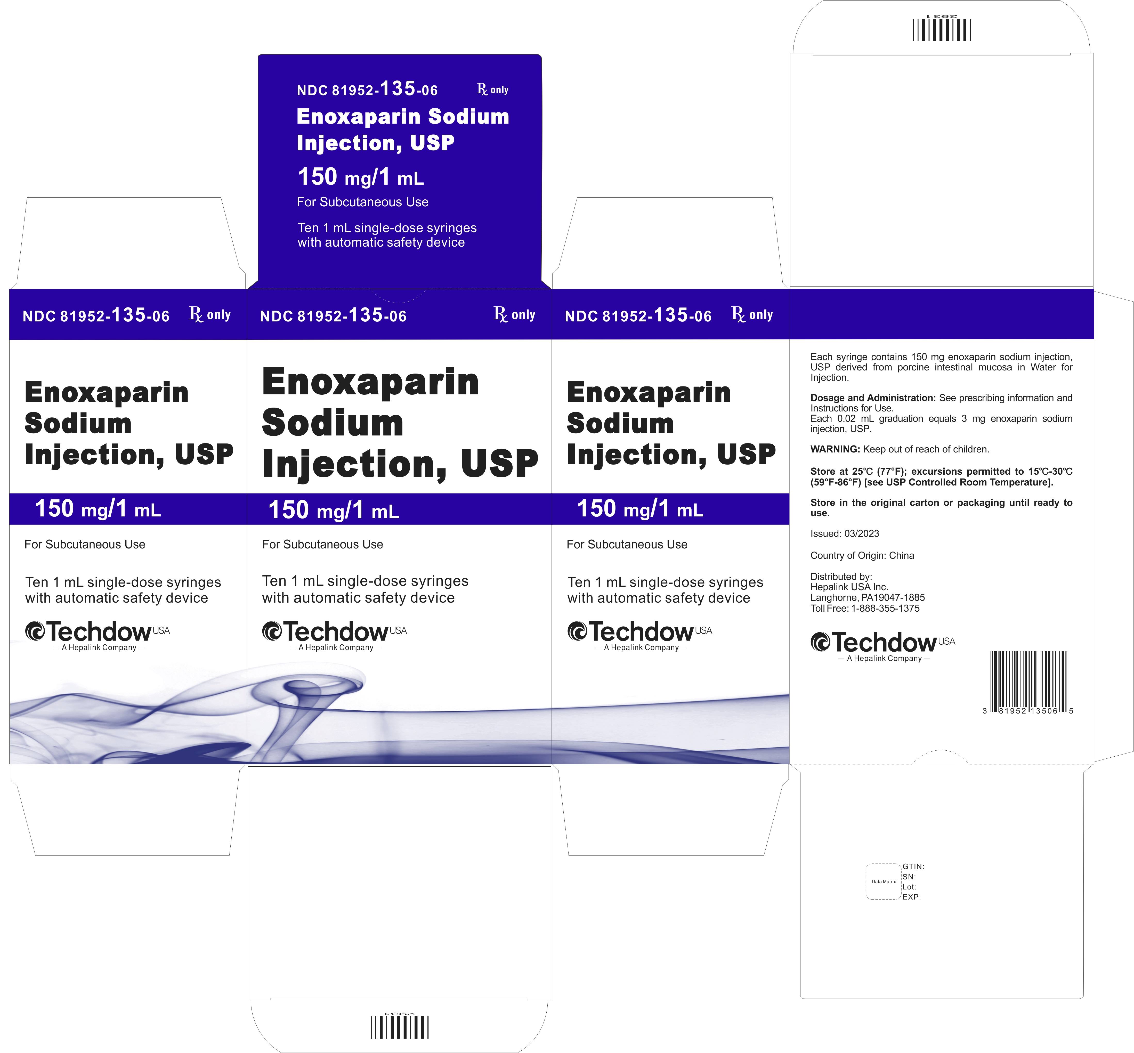 Rx Item-Enoxaparin 150Mg/Ml Syringe 10 By Hepalink Pharma