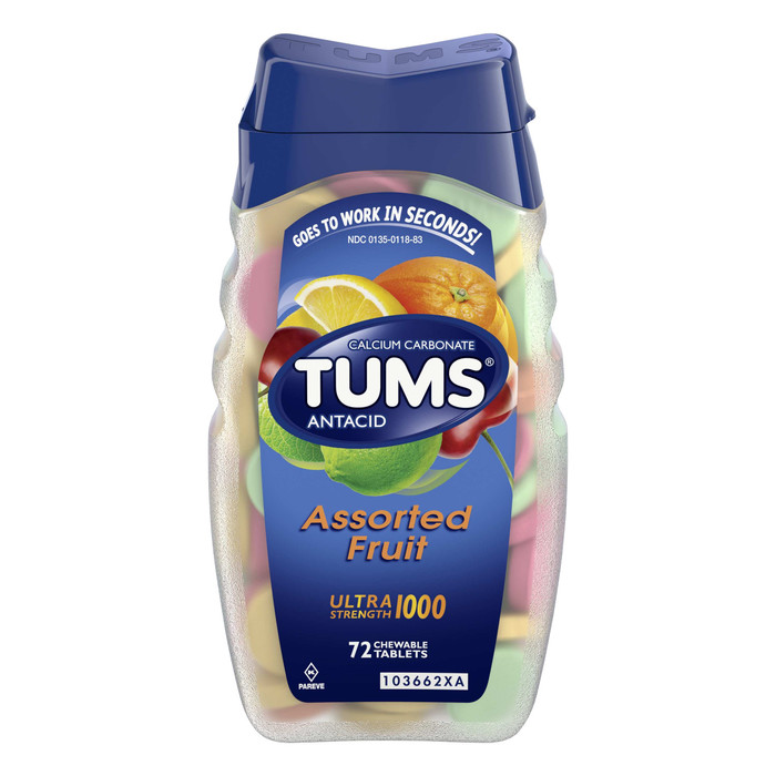 Tums Ultra Assorted Fruit Chewable Tablets 72ct By Haleon USA