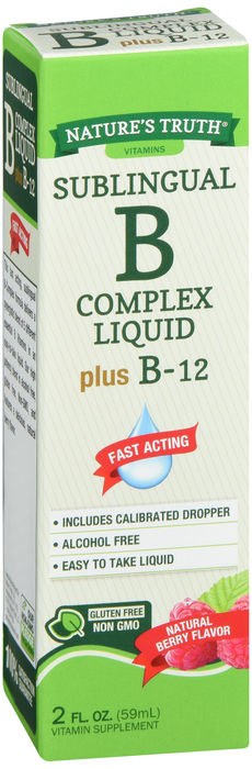 B Complex + B12 Sublingual Liquid 2Oz Nat Truth By Natures Truth