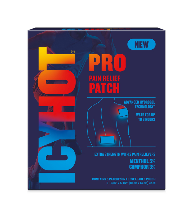 Case of 24-Icy Hot Pro Pain Relief Pat 5ct by Chattem Drug & Chem