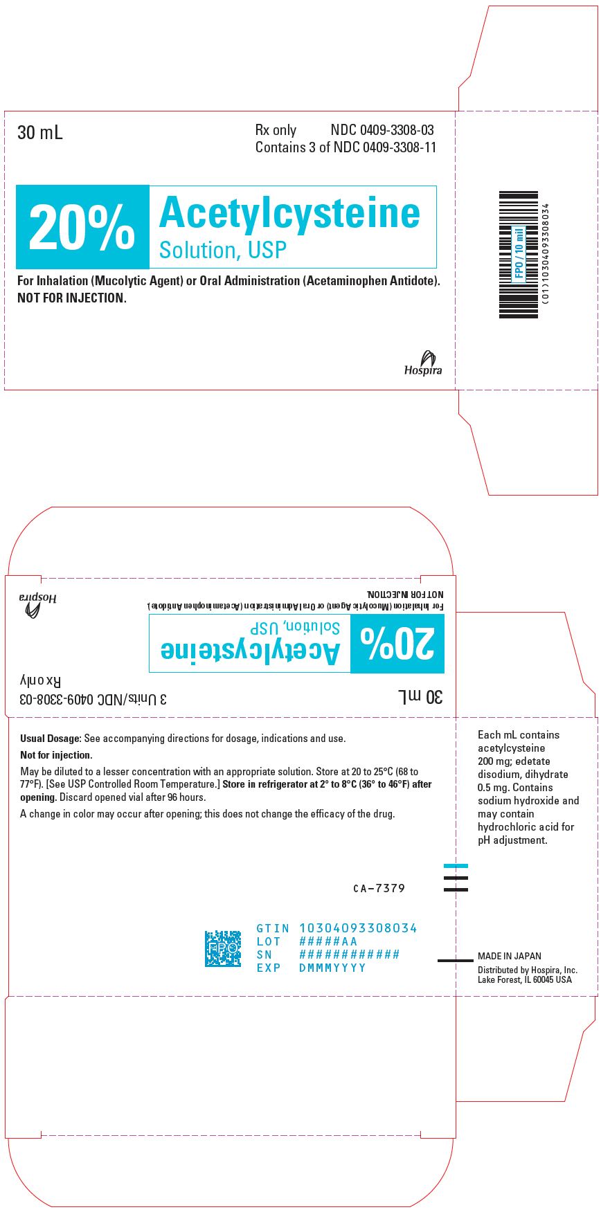 Resfar Inj Rx Item-Acetylcysteine 200Mg/Ml 20% Inh Sol Vial 3X30Ml By Hospira ...