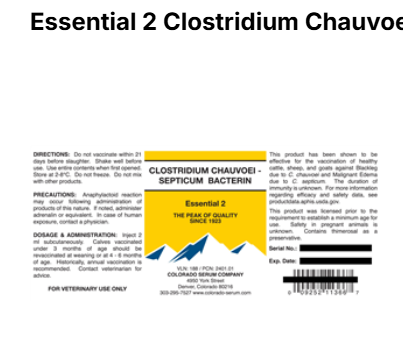 Essential 2 Clostridium Chauvoei-Septicum Bacterin Vaccine 100ml By ...