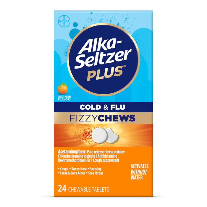 Case of 36-Alka Seltzer Plus Cough & Flu Orange Chewables 24ct